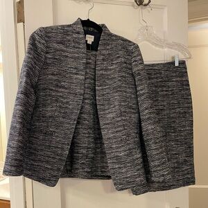 NWT J. Crew Factory navy tweed 3-pc skirt suit size 4
